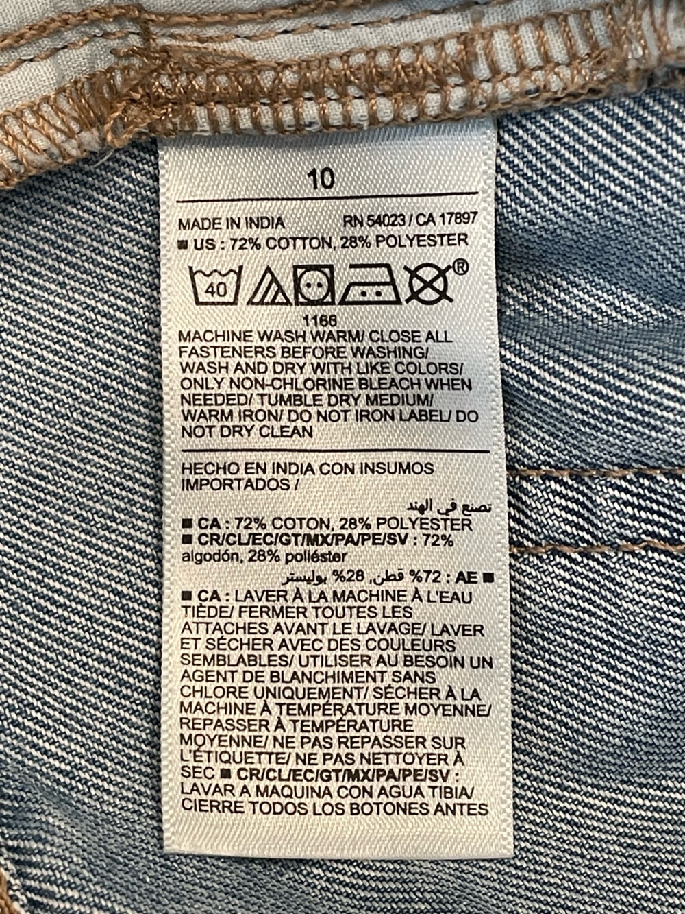 Old Navy Girl’s Blue High-Rise Baggy Wide Leg Jeans with Built-in Tough Size 10 - Picture 5 of 5